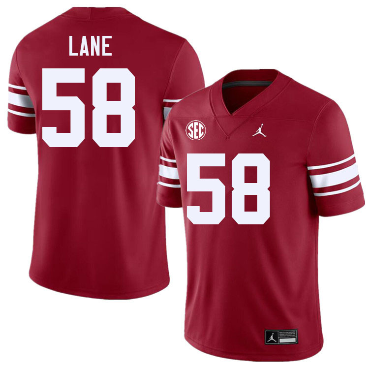 Men #58 Ethan Lane Oklahoma Sooners 2024 SEC Conference College Football Jerseys-Throwback